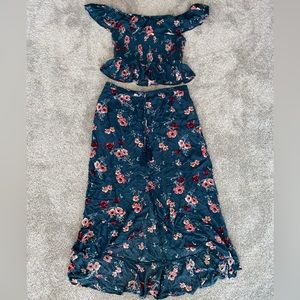 SET Top and Skirt Coord Beautiful Floral Large
